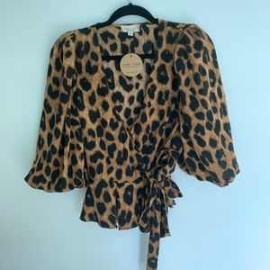 Cheetah wrap Blouse